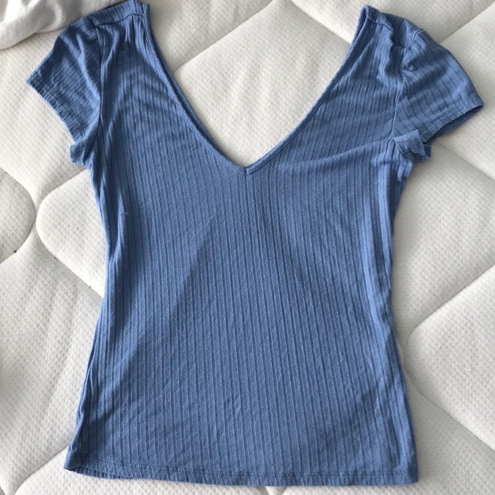 Light blue V Neck